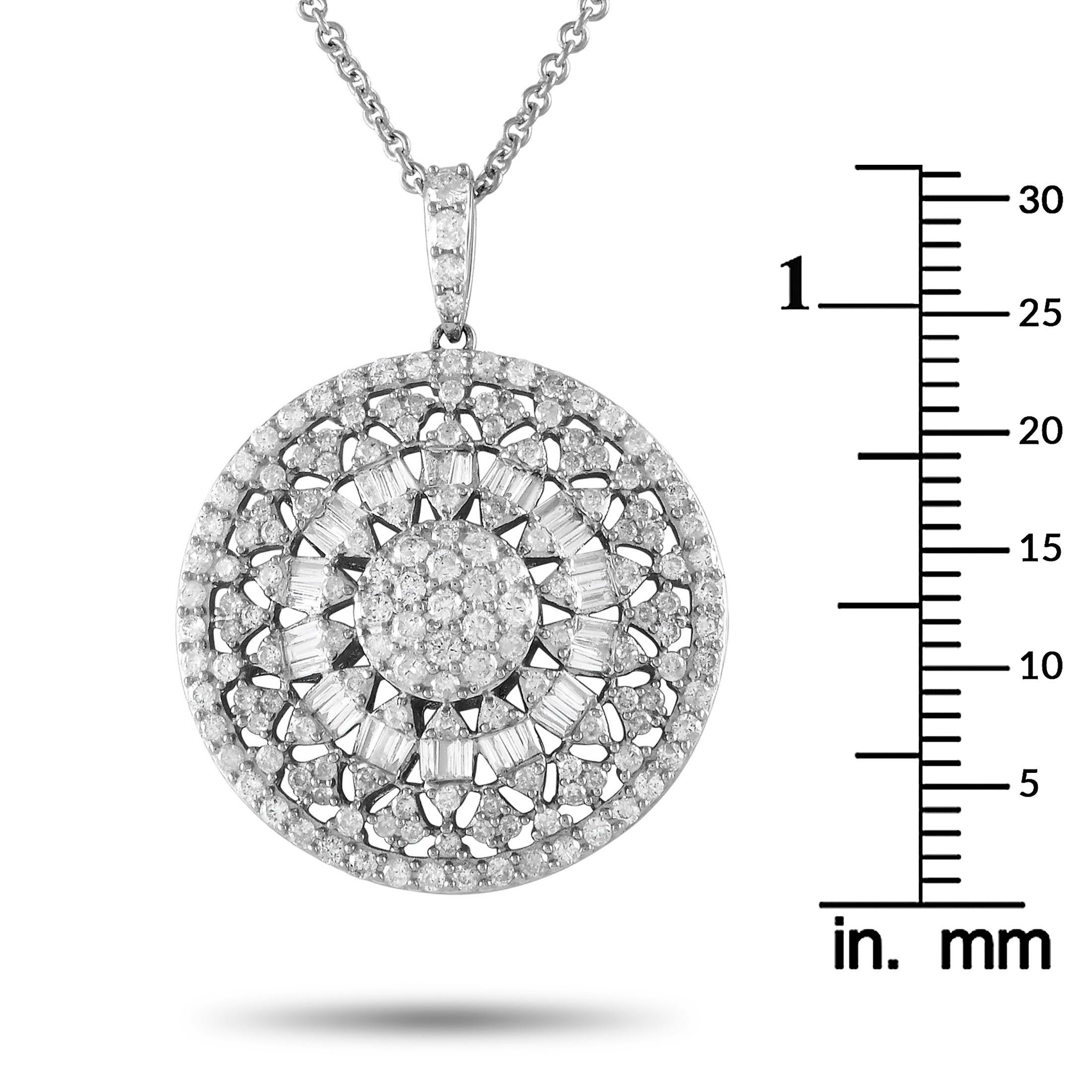 LB Exclusive 14K White Gold 1.75ct Diamond Pendant Necklace PN15063 In New Condition For Sale In Southampton, PA