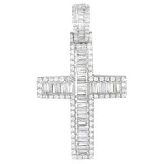 LB Exclusive 14K White Gold 1.79ct Diamond Cross Pendant