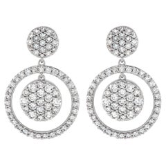 LB Exclusive 14K White Gold 2.00 Ct Diamond Disc Drop Earrings