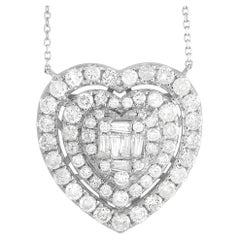 LB Exclusive 14K White Gold 2.17 ct Diamond Heart Necklace