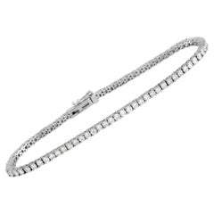 LB Exclusive Bracelet tennis en or blanc 14 carats avec diamants de 3,14 carats