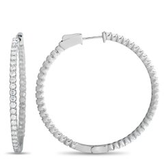LB Exklusive Creolen aus 14 Karat Weißgold mit 3,35 Karat Diamanten innen