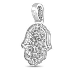 LB Exclusive 14K White Gold 3.42 Ct Diamond Hamsa Pendant