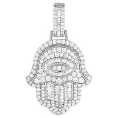 LB Exclusive 14K White Gold 3.42 Ct Diamond Hamsa Pendant