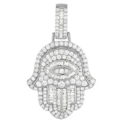 LB Exclusive 14K White Gold 3.42 Ct Diamond Hamsa Pendant