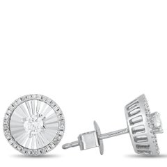 LB Exclusive 14 Karat White Gold .35 Carat VS1 G Color Diamond Stud Earrings