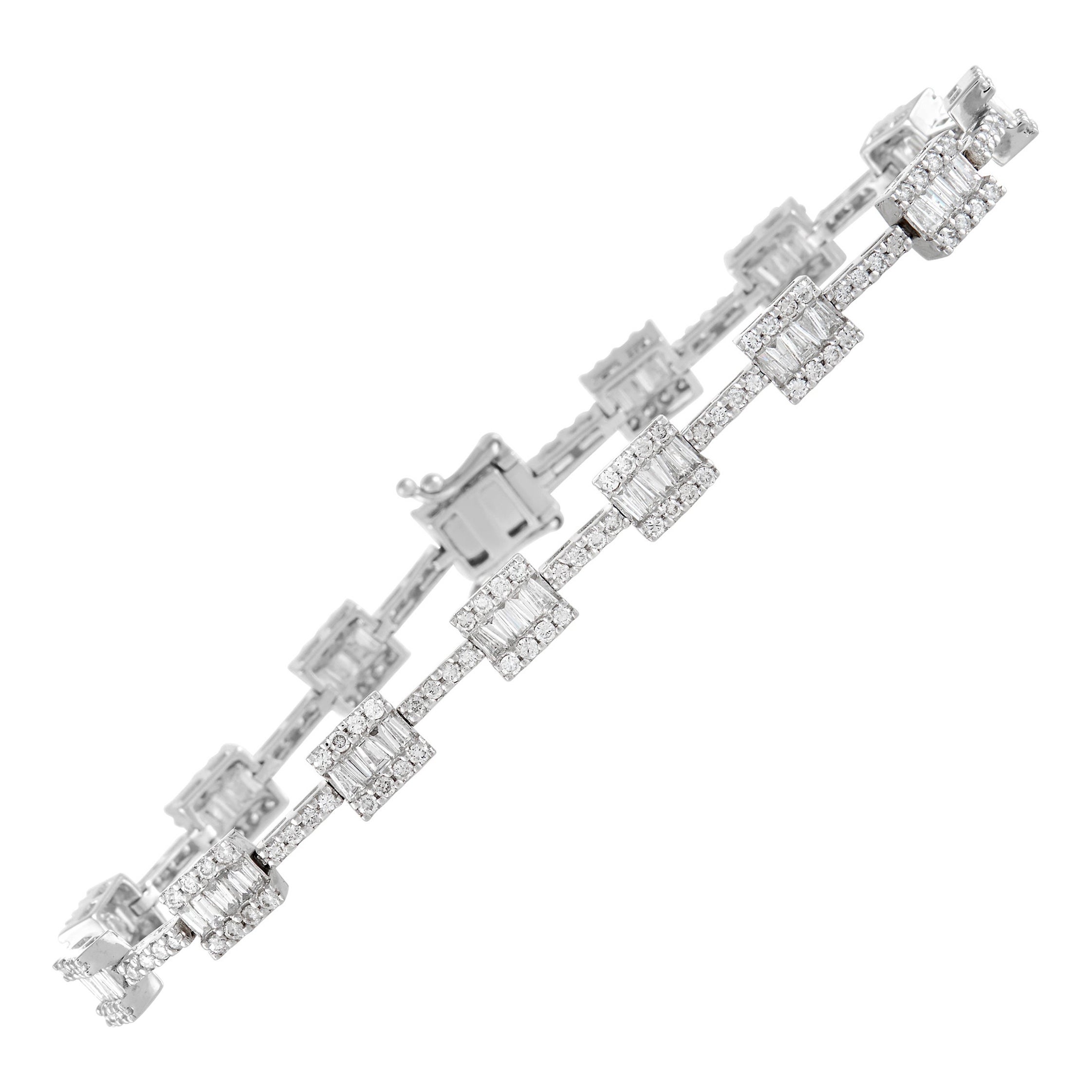LB Exclusive 14K White Gold 3.50 Ct Diamond Bracelet