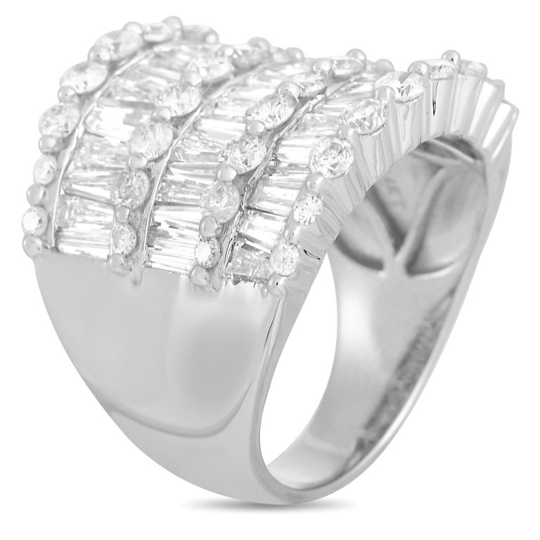 LB Exclusive 14K White Gold 4.00 Ct Diamond Ring at 1stDibs