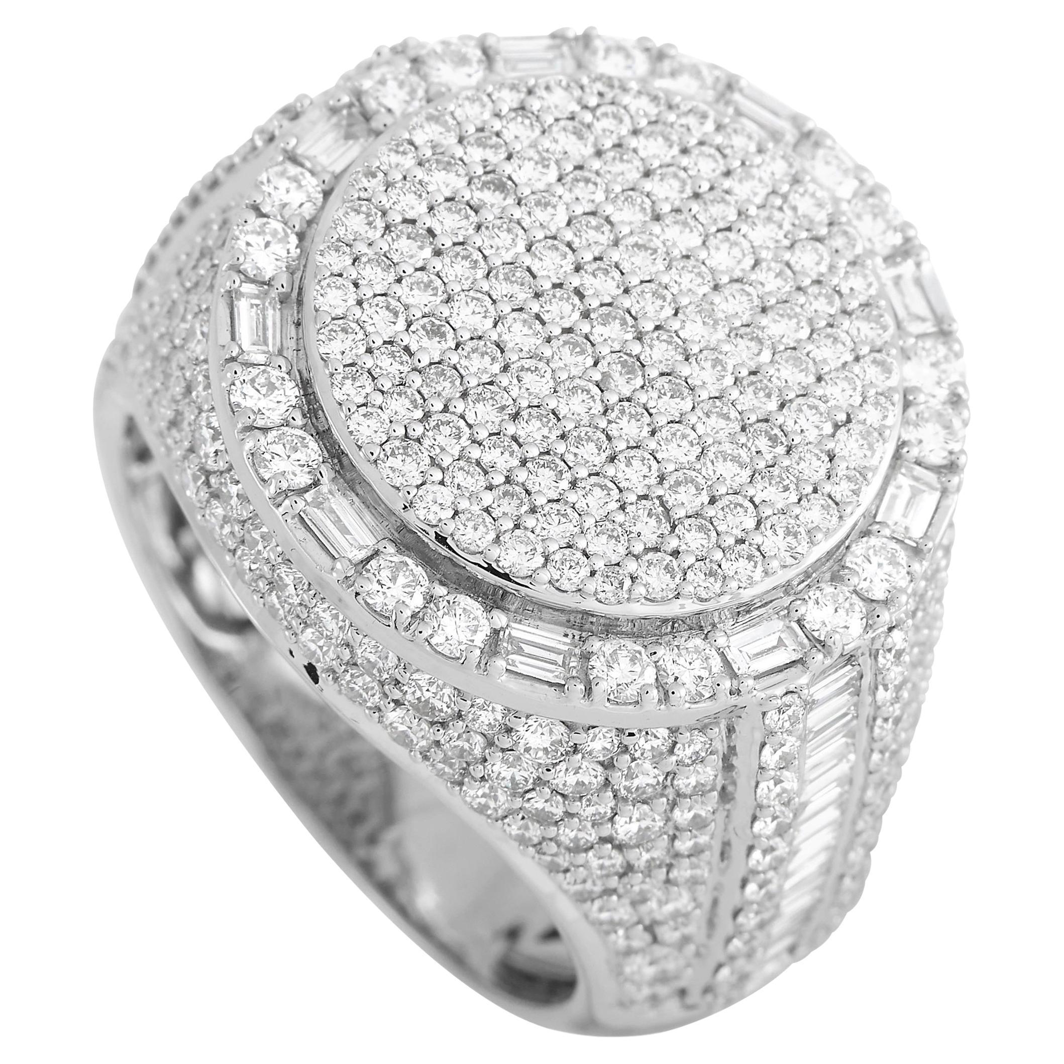 LB Exclusive 14K White Gold 4.50 Ct Diamond Ring For Sale