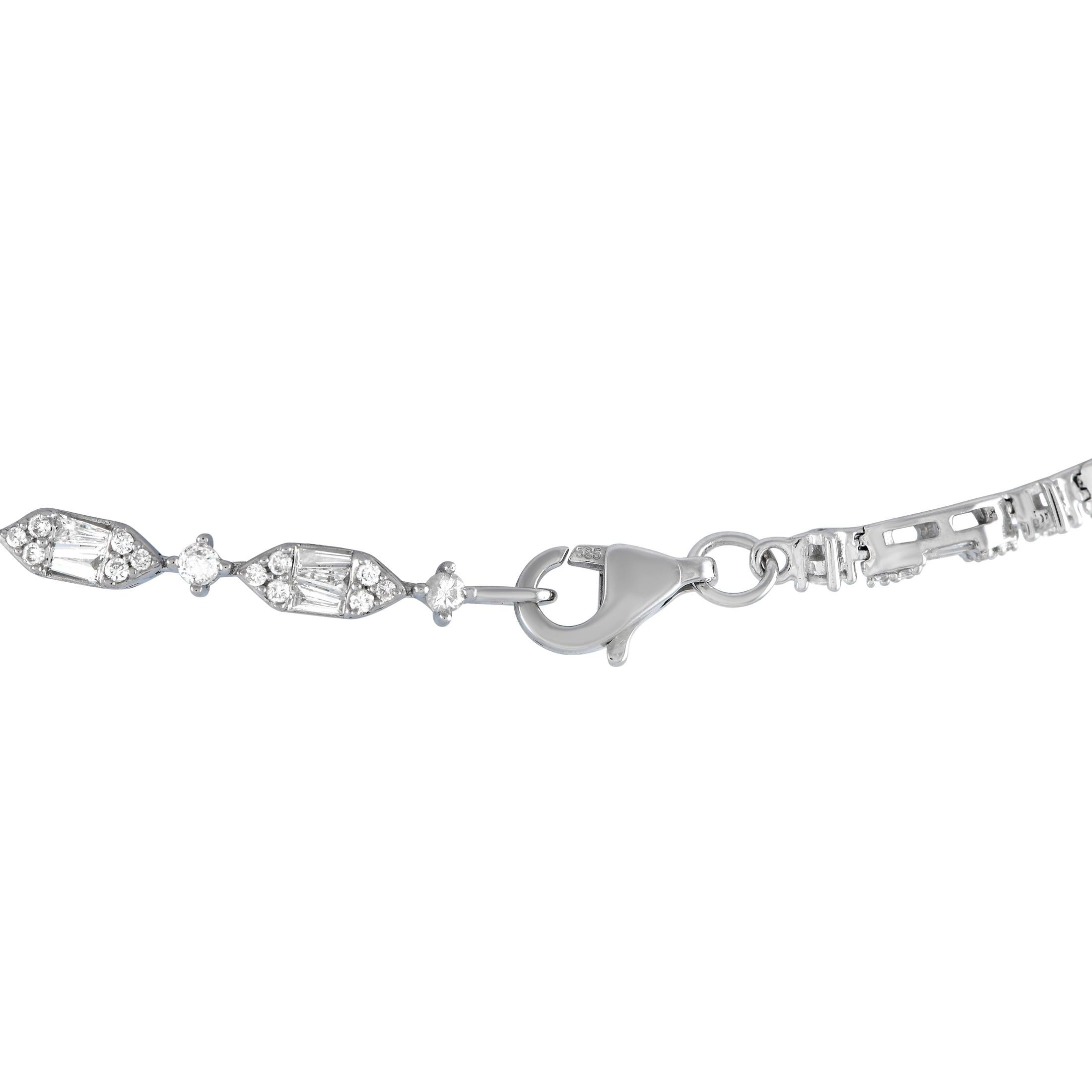 Round Cut LB Exclusive 14K White Gold 4.80ct Diamond Necklace NK01376 For Sale