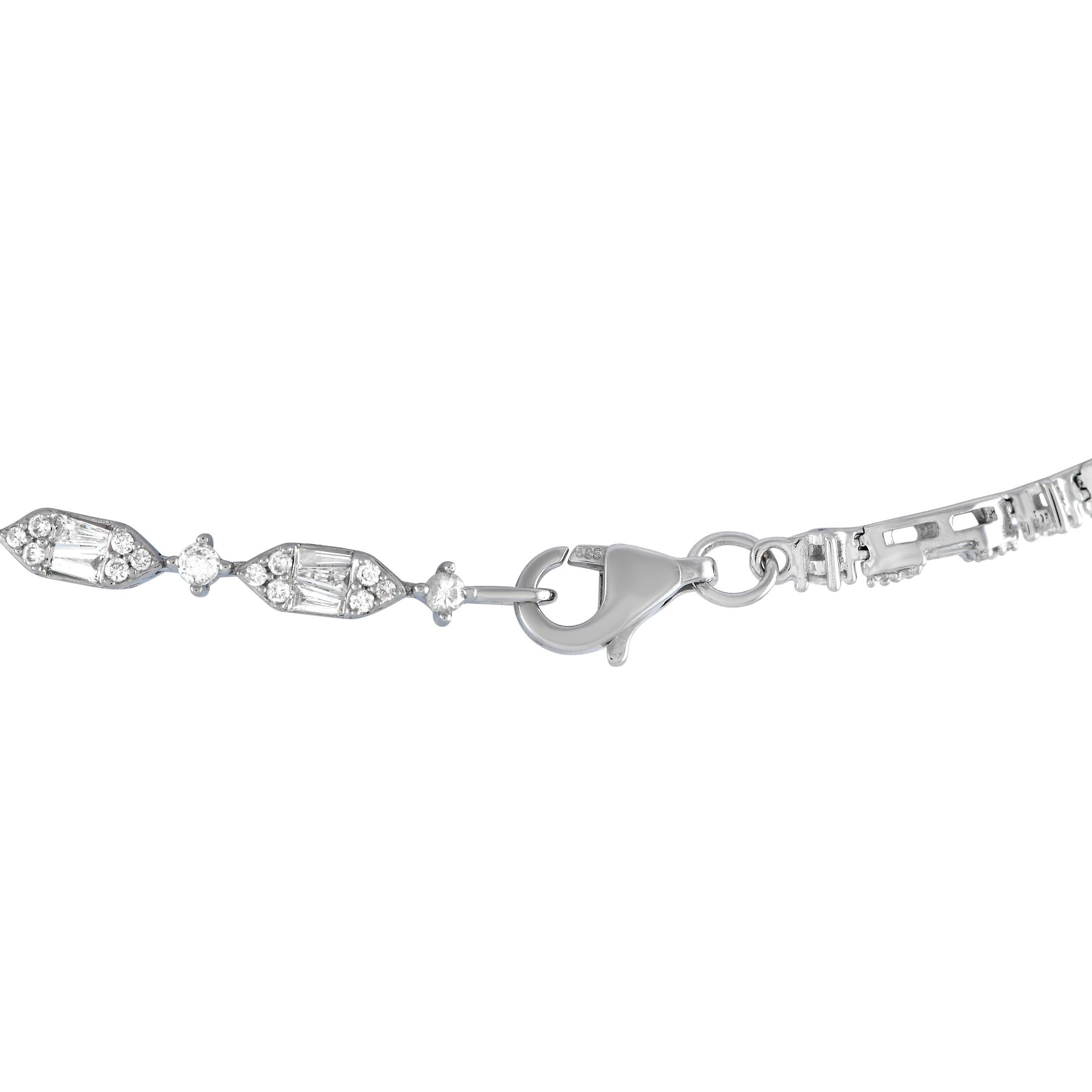 Round Cut LB Exclusive 14K White Gold 4.80ct Diamond Necklace NK01376