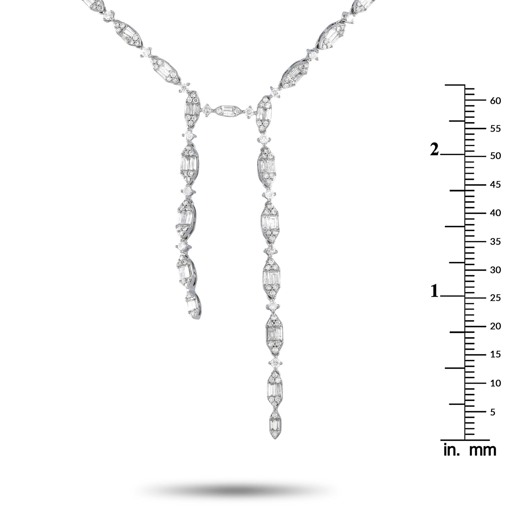 LB Exclusive 14K White Gold 4.80ct Diamond Necklace NK01376 In New Condition For Sale In Southampton, PA
