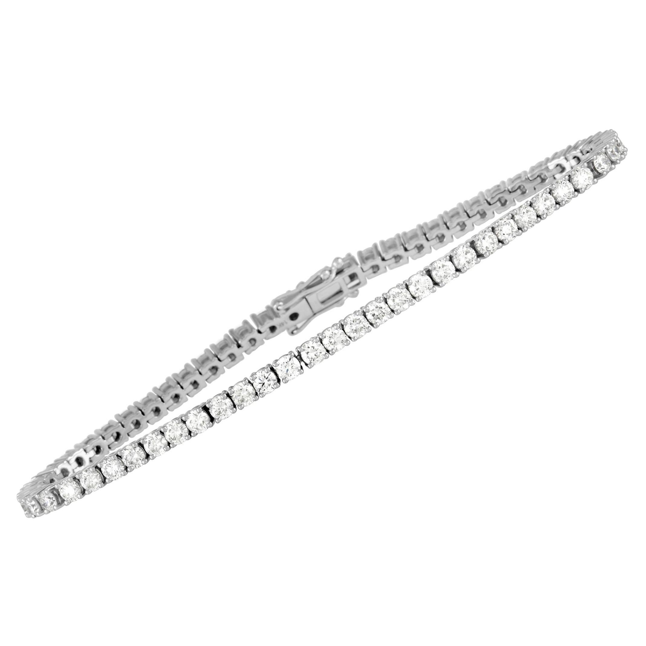 LB Exclusive 14K White Gold 5.22 Ct Diamond Tennis Bracelet