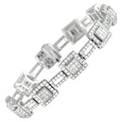LB Exclusive Bracelet en or blanc 14 carats avec diamants de 5,80 carats