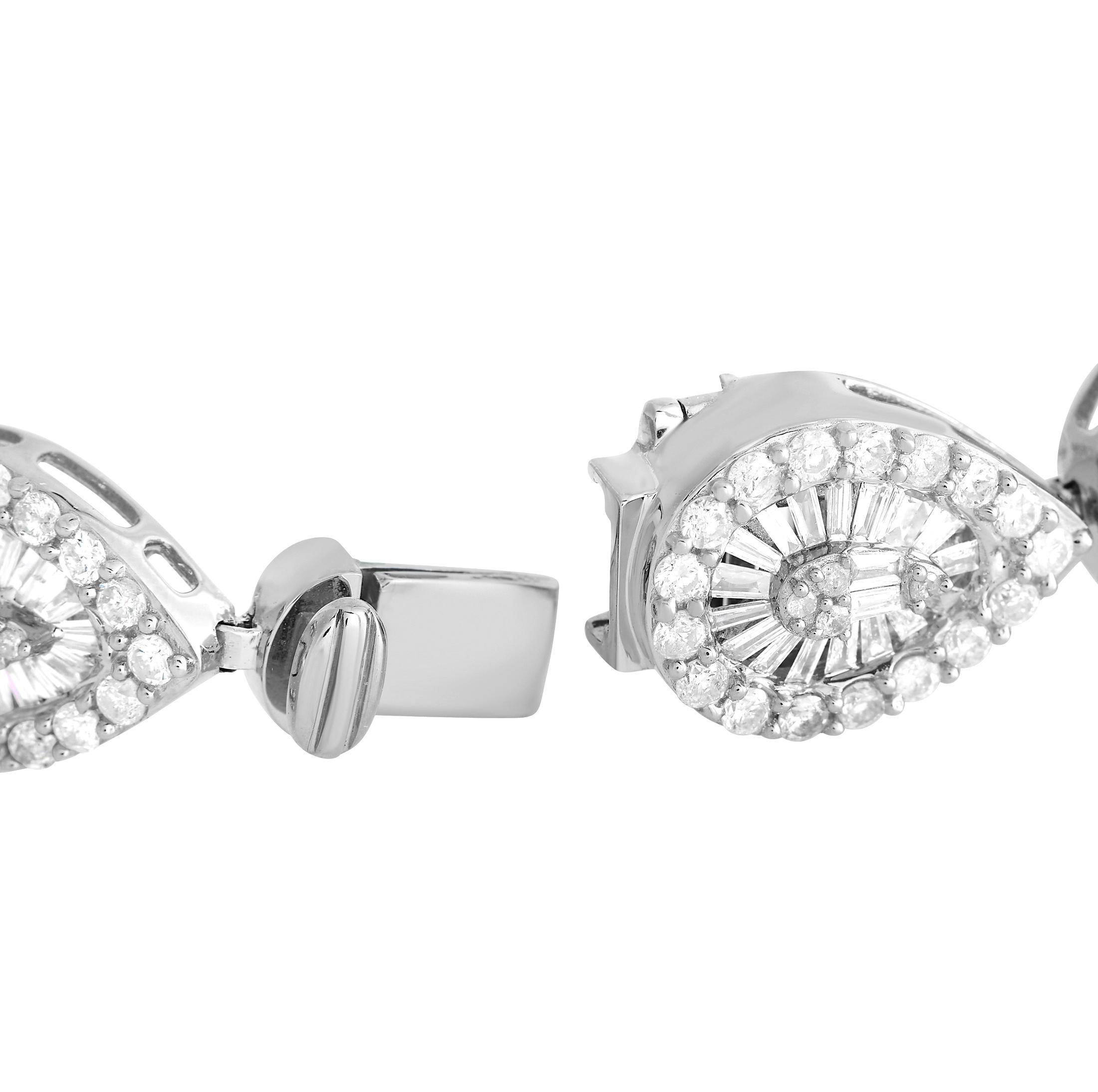 Round Cut LB Exclusive 14K White Gold 6.05ct Diamond Bracelet For Sale