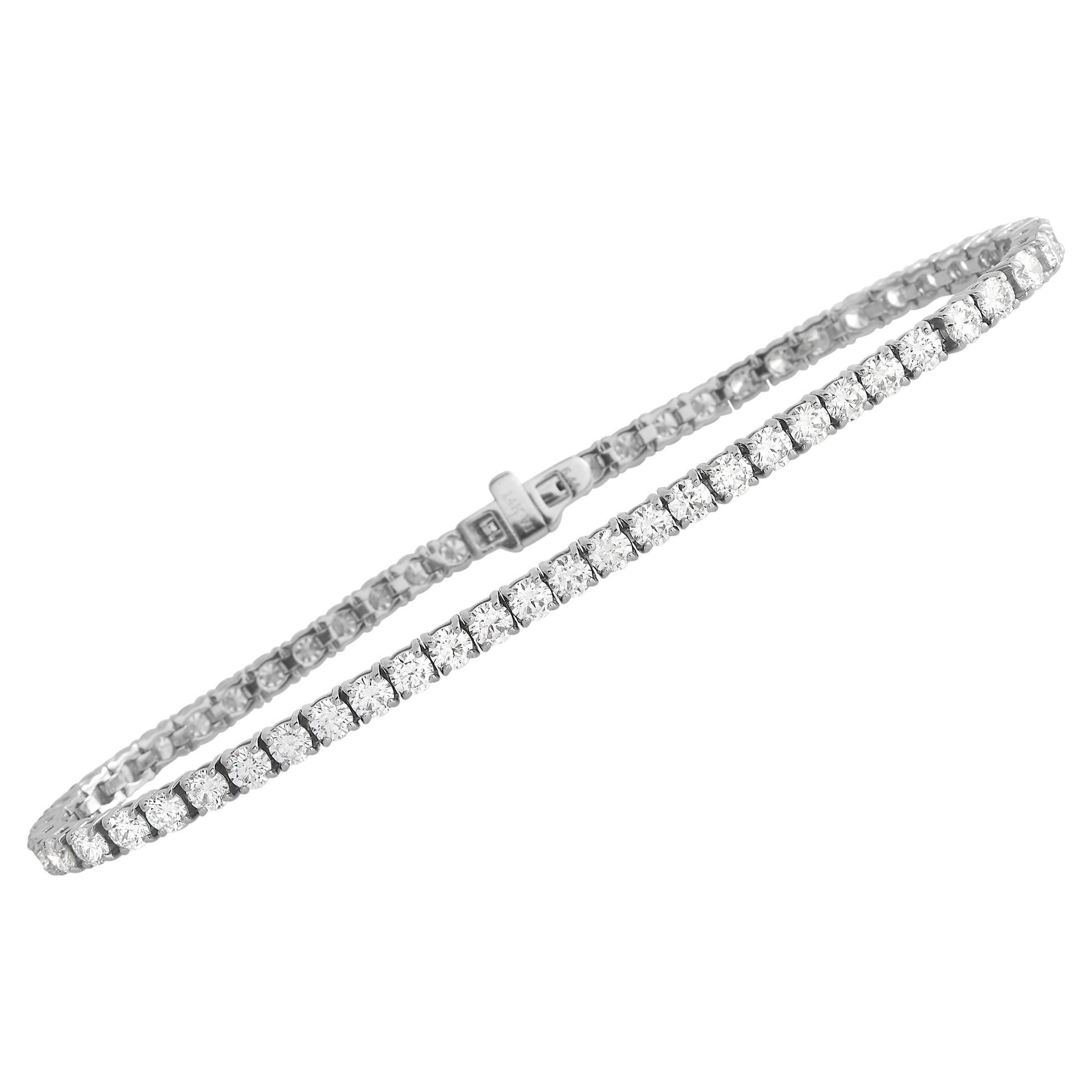 Harry Winston Diamond and Platinum Double Tennis Bracelet at 1stDibs