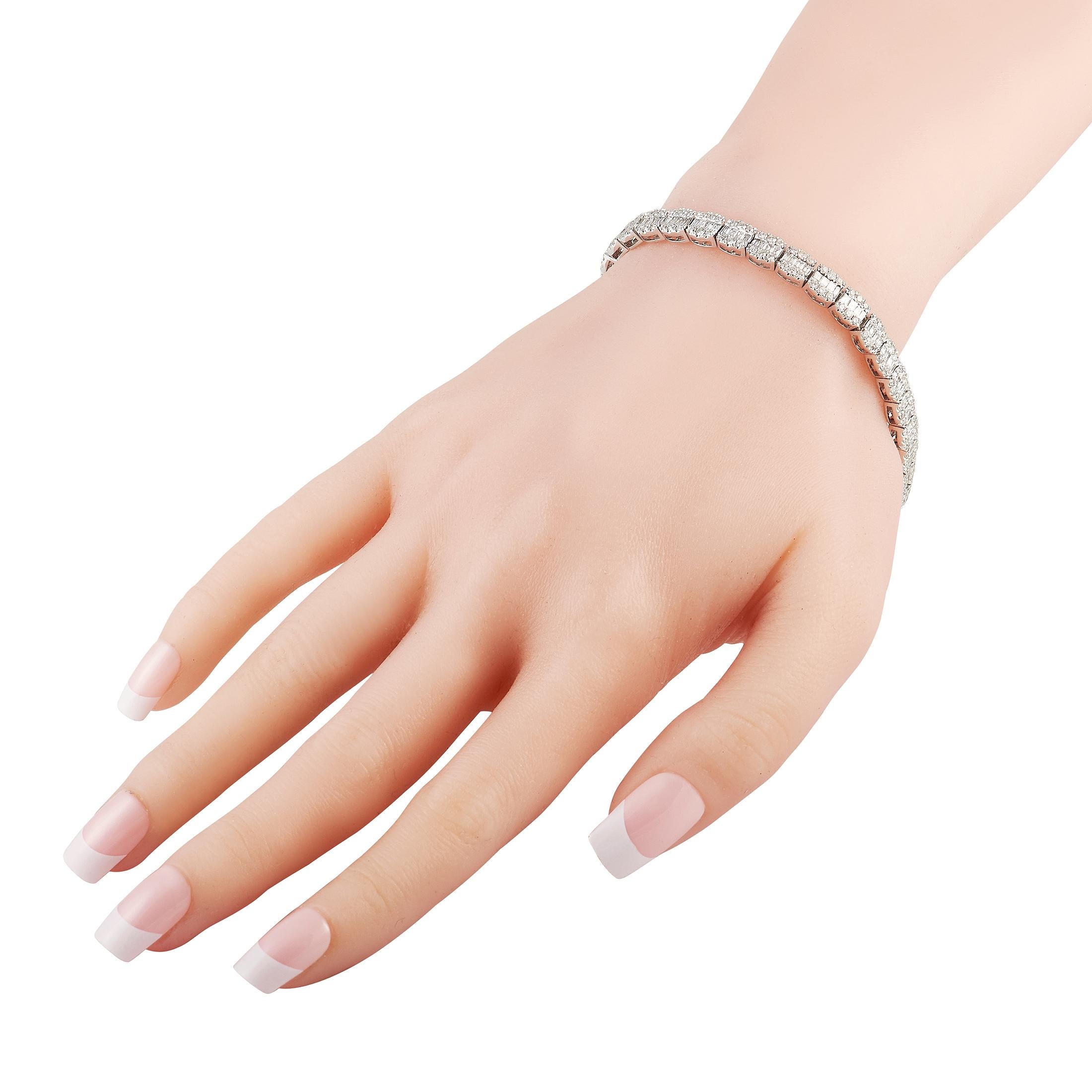 Jazz up your looks with the white shine and bright sparkle of this LB Exclusive bracelet. Measuring 8