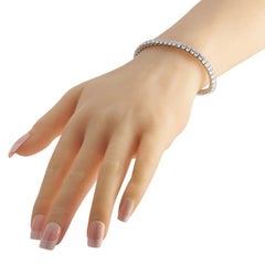 LB Exklusives Tennisarmband, 14 Karat Weißgold 7,97 Karat Diamant