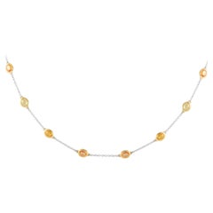 LB Exclusive 14K White Gold 8.21ct Sapphire Station Necklace