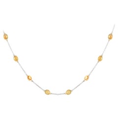 LB Exclusive Collier station en or blanc 14 carats avec saphir 8,29 carats