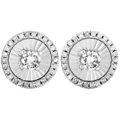 LB Exclusive 14 Karat White Gold and Diamond Stud Earrings