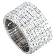 Anneau large en or blanc 14 carats avec diamants de 2,48 carats, LB Exclusive