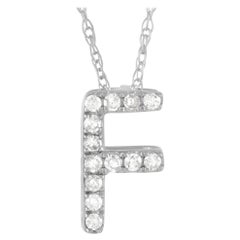 LB Exclusive 14K White Gold Diamond Initial 'F' Necklace