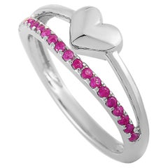 LB Exclusive 14K White Gold Ruby Heart Ring