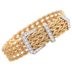 LB Exklusive 14K Gelb- und Weißgold 0.65 Ct Diamant Schnallenarmband