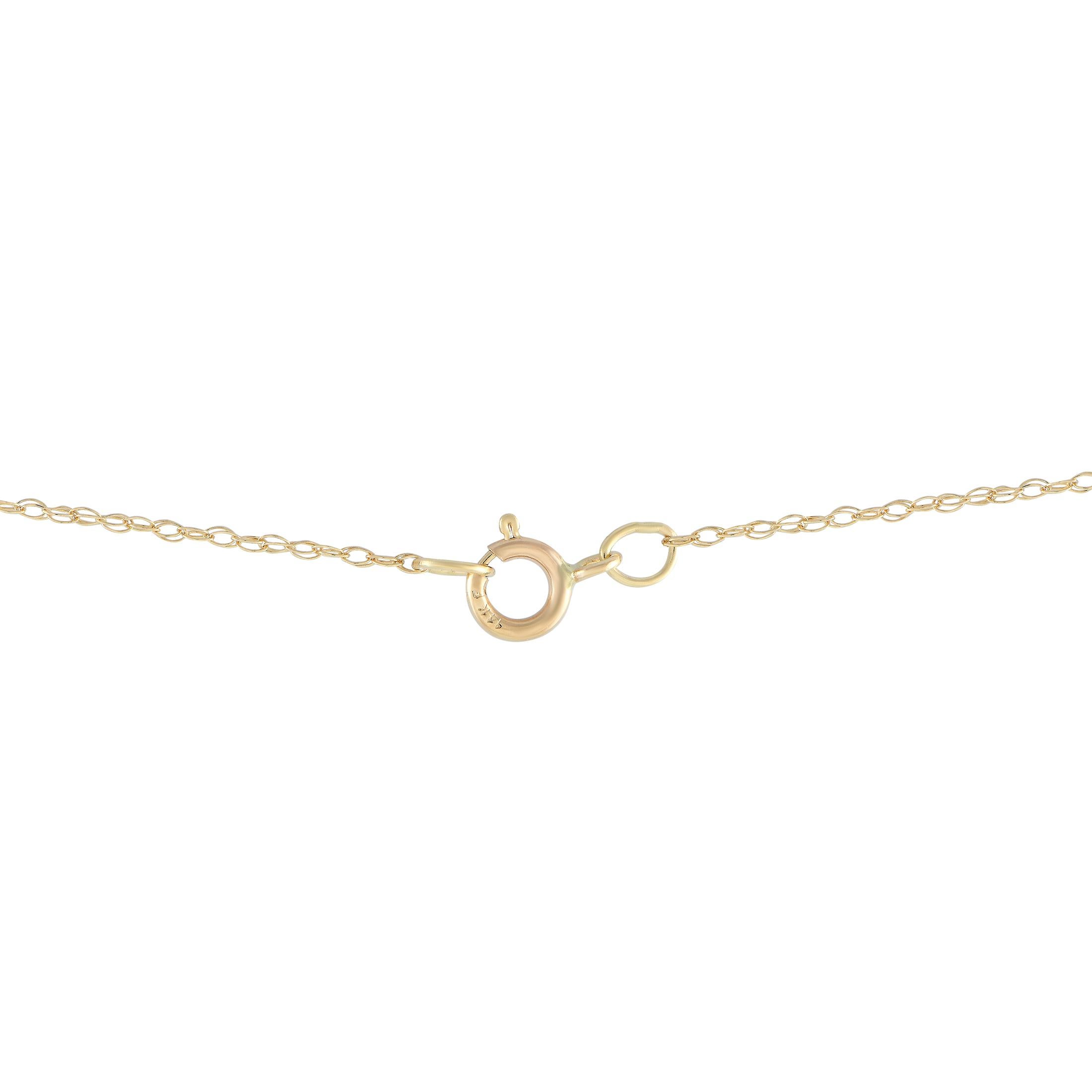 Taglio rotondo LB Exclusive Collana in oro giallo 14K con diamanti e smeraldi da 0,01 carati PD4-15845YEM in vendita