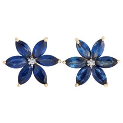 LB Exclusive 14K Yellow Gold 0.01ct Diamond Flower Earrings ER4-15657YSA