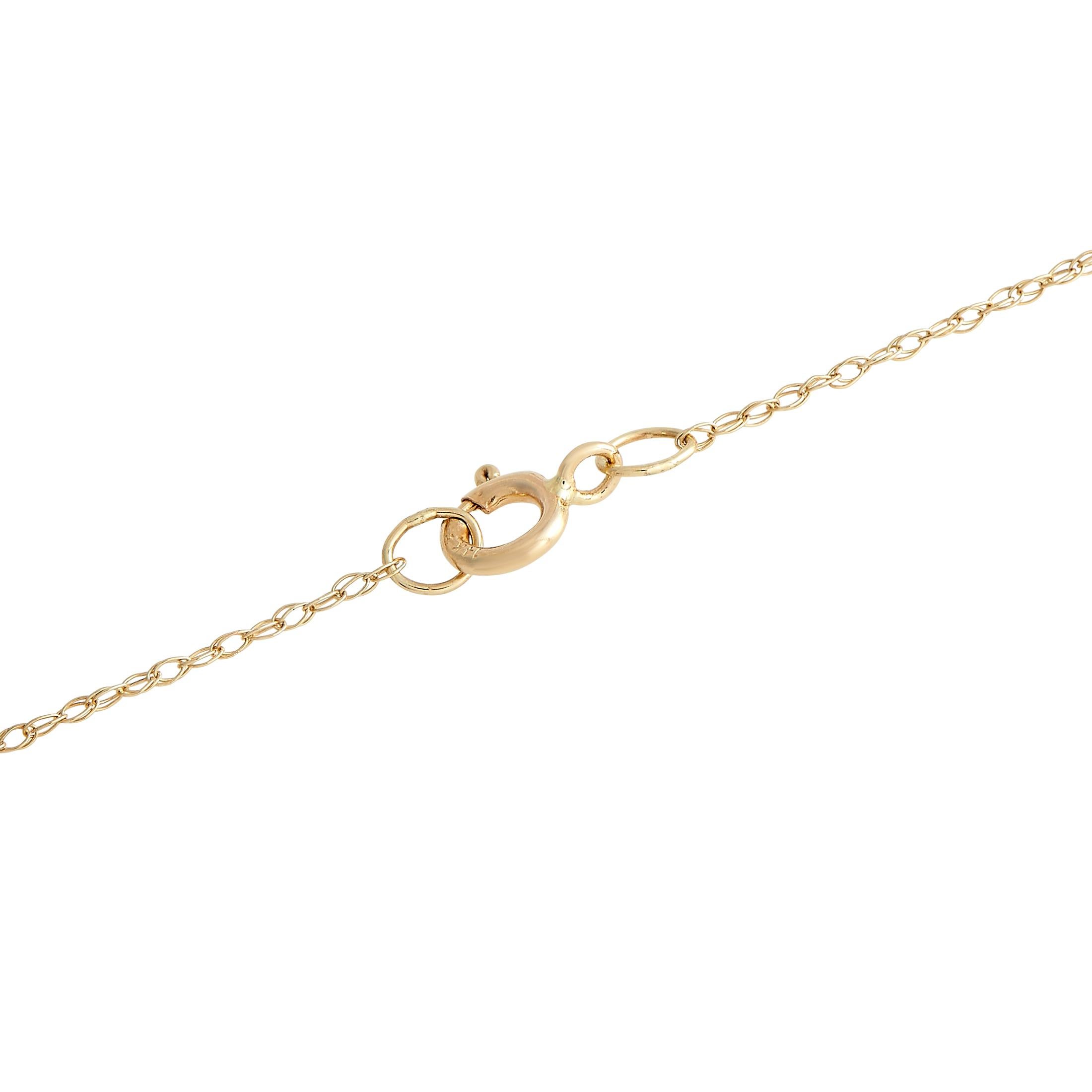 LB Exclusive 14K Gelbgold 0,03 ct Diamant und Opal Halskette (Gemischter Schliff) im Angebot