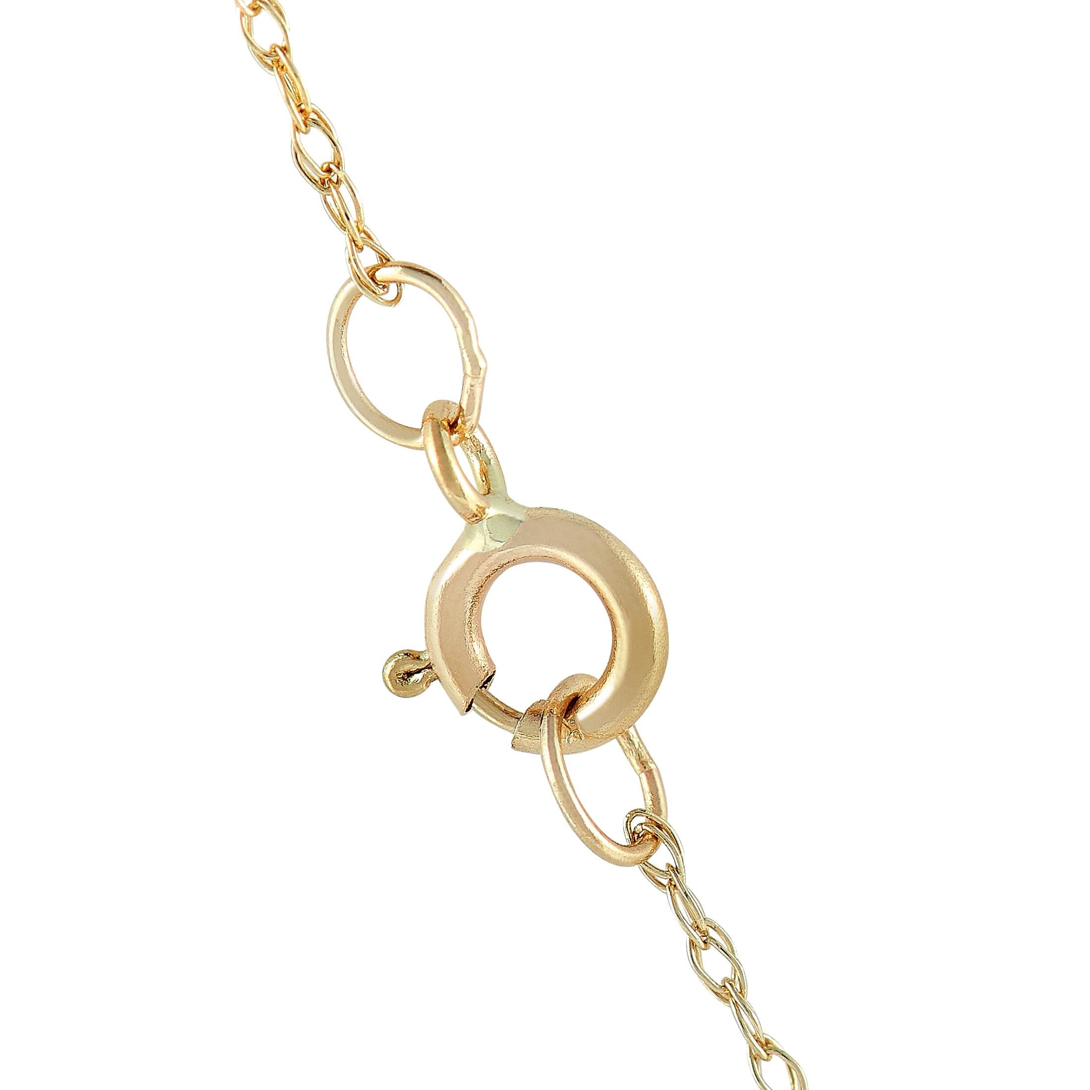 Women's LB Exclusive 14 Karat Gold 0.03 Carat Diamond and Sapphire Pendant Necklace
