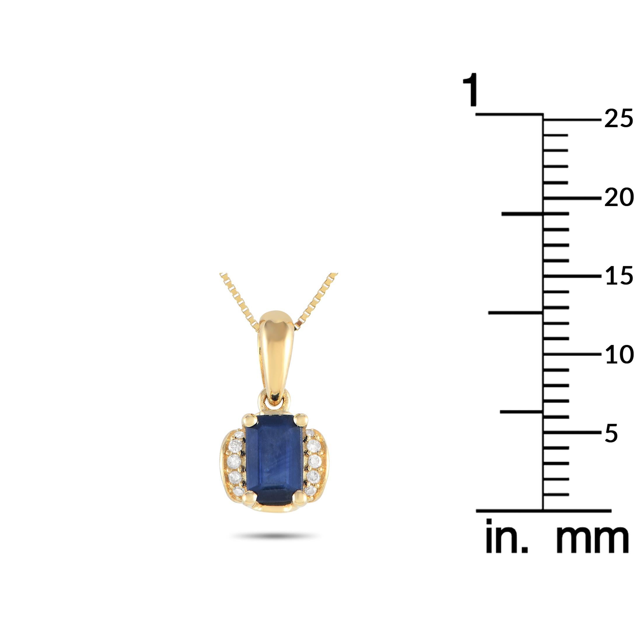 LB Exclusive 14K Yellow Gold 0.03ct Diamond Pendant Necklace PD4-16049YSA In New Condition For Sale In Southampton, PA