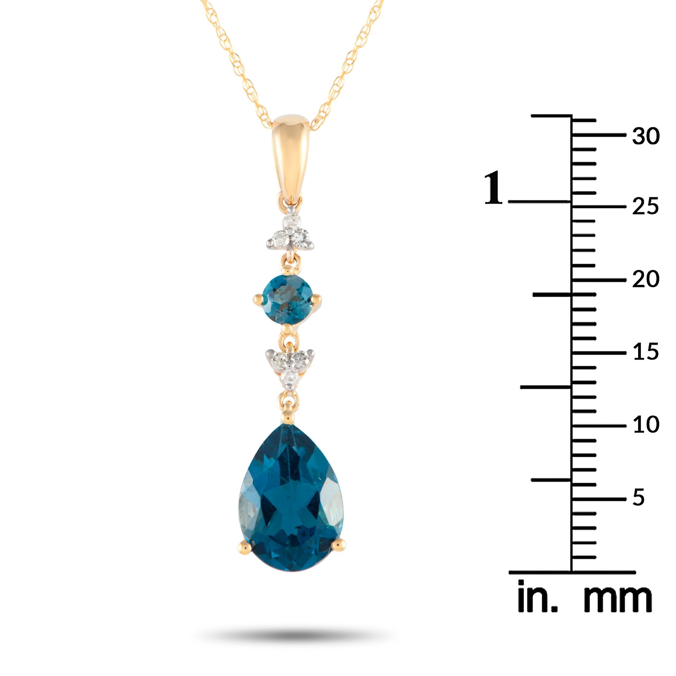 LB Exclusive 14K Yellow Gold 0.05ct Diamond Pendant Necklace D4-16247YBT In New Condition For Sale In Southampton, PA