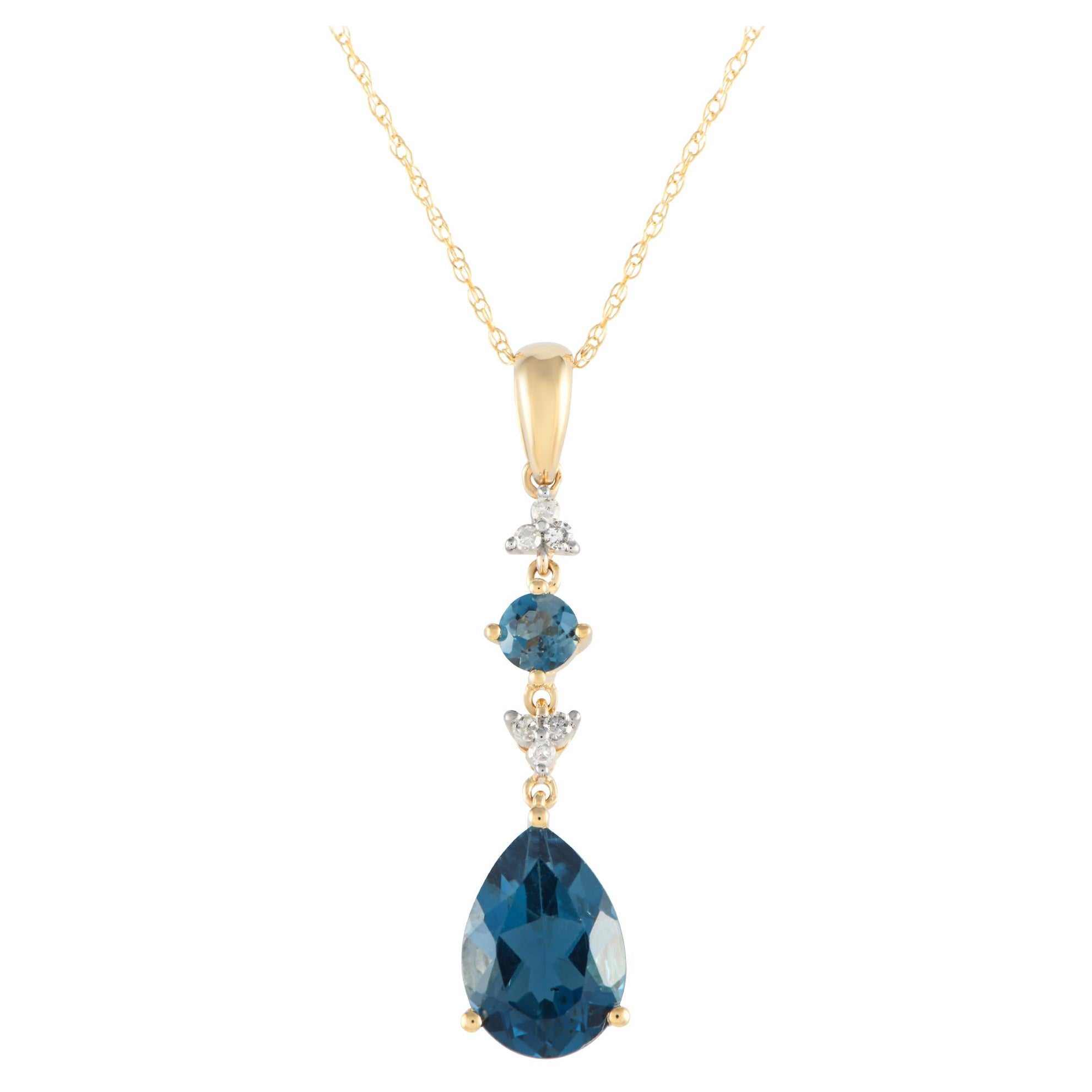LB Exclusive Collana in oro giallo 14K con diamanti da 0,05 carati D4-16247YBT