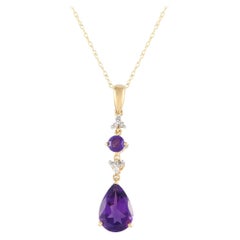 LB Exclusive 14K Yellow Gold 0.05ct Diamond Pendant Necklace PD4-16247YAM