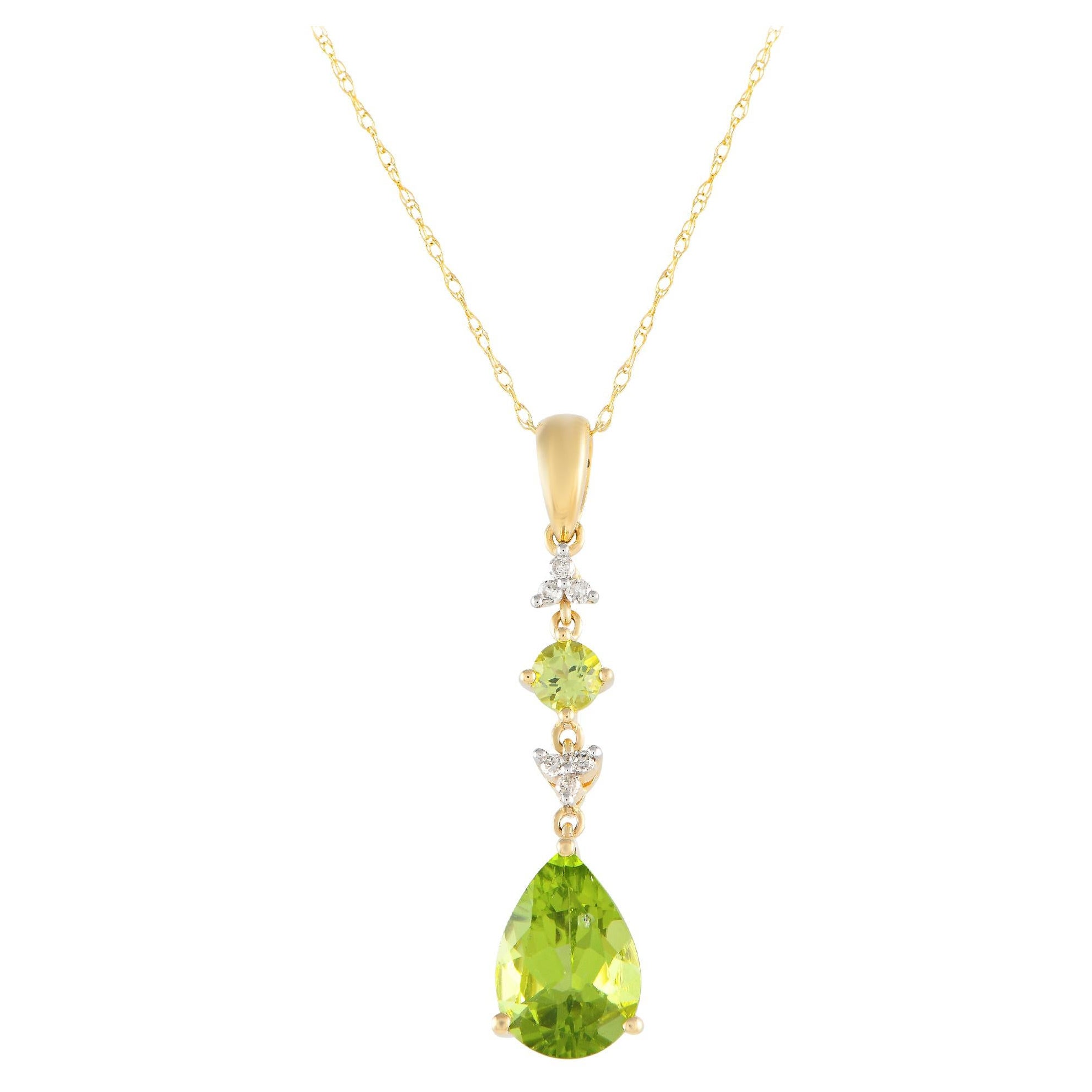 LB Exclusive Collana in oro giallo 14K con diamanti da 0,05 carati PD4-16247YPE