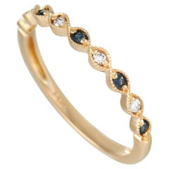 LB Exclusive 14K Yellow Gold 0.06 Ct Diamond and Sapphire Ring