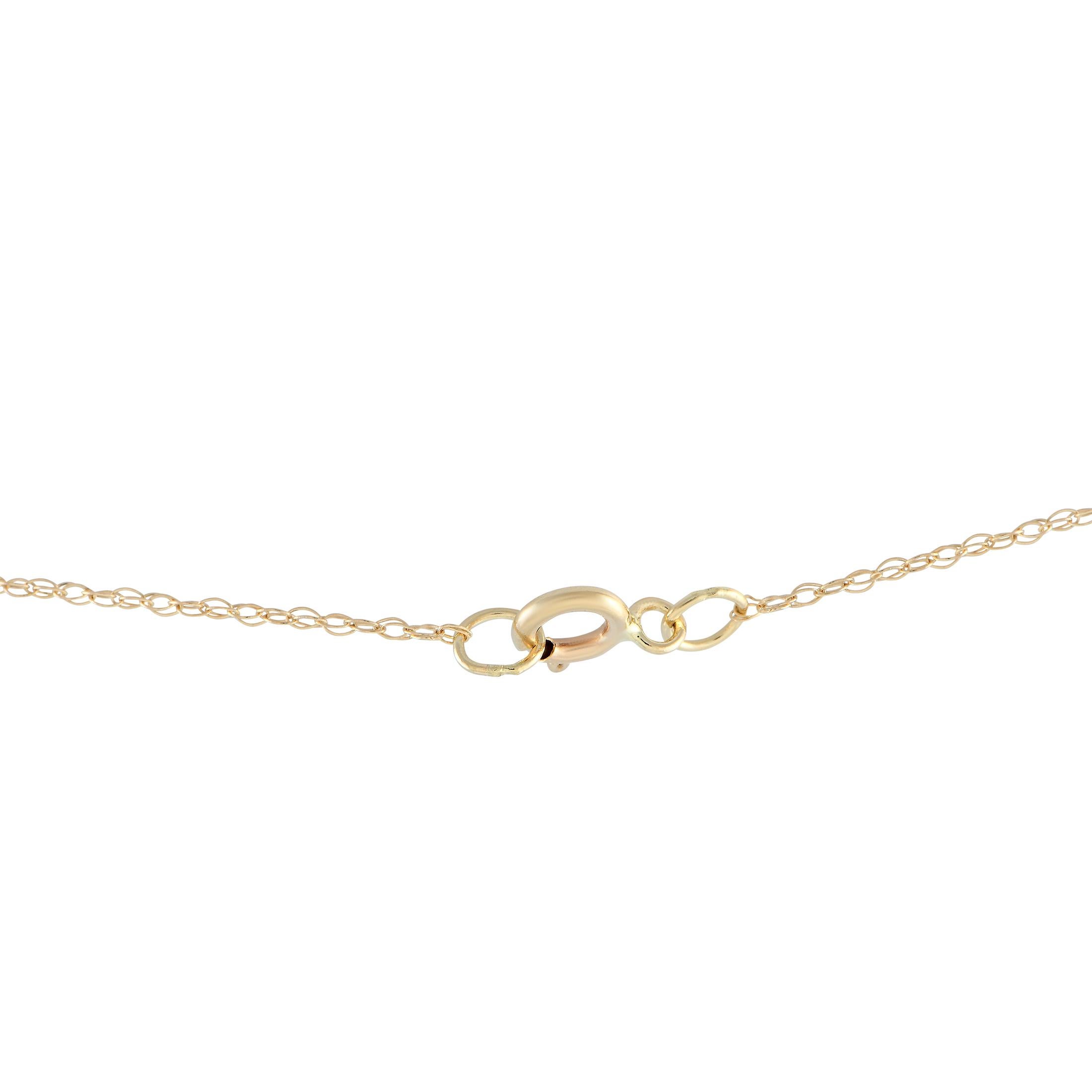 Taille ronde LB Exclusive Collier en or jaune 14K 0,08ct diamant et opale PD4-16318YOP en vente