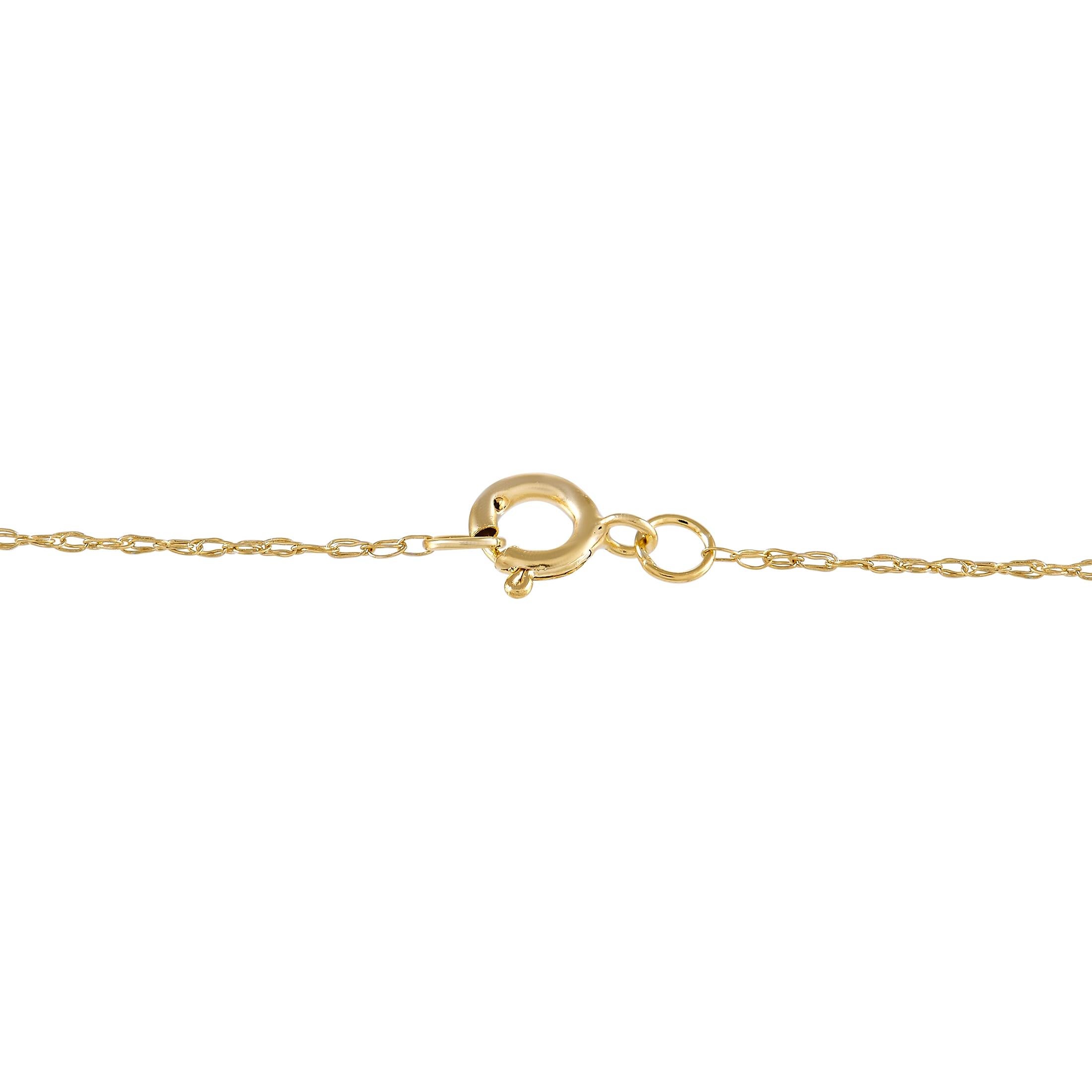 Taglio rotondo LB Exclusive Collana con croce in oro giallo 14K e diamanti da 0,09 carati