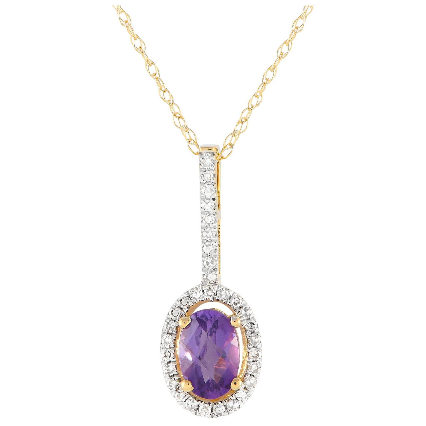 LB Exclusive Collana in oro giallo 14K con diamanti da 0,09 carati PD4-16077YAM