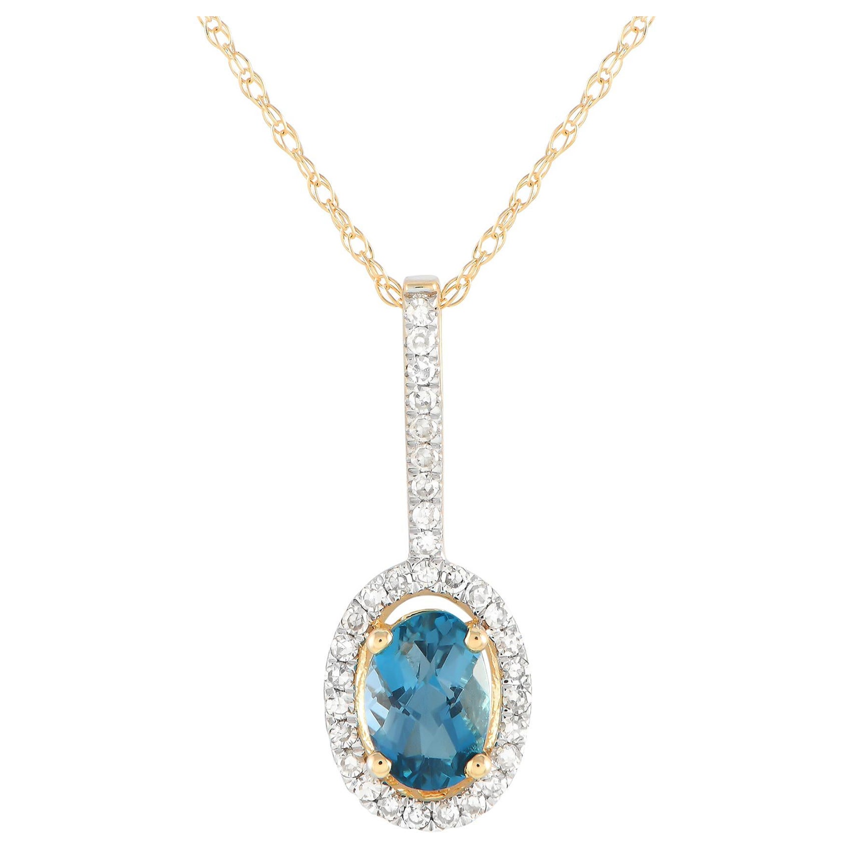LB Exclusive Collana in oro giallo 14K con diamanti da 0,09 carati PD4-16077YBT