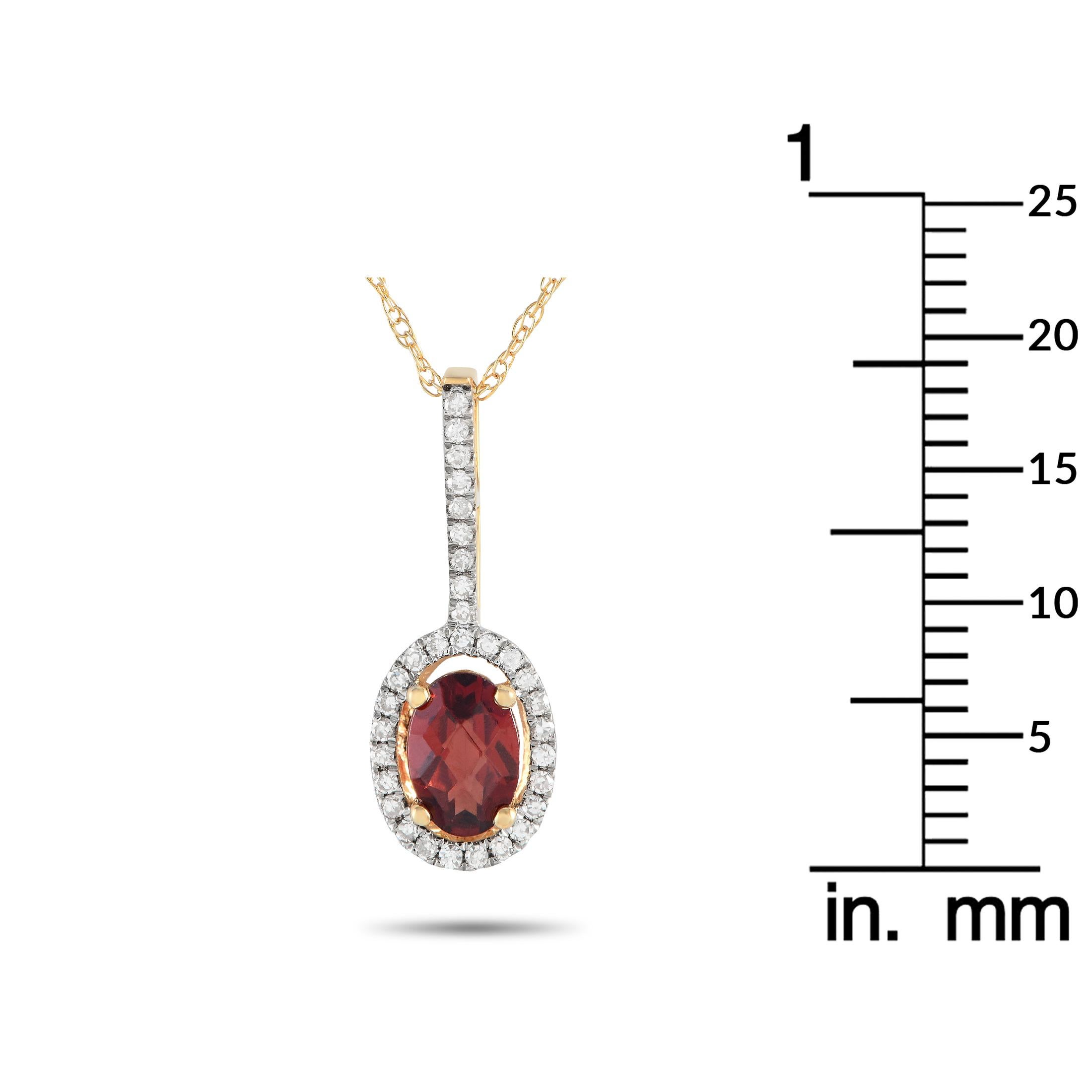 LB Exclusive 14K Yellow Gold 0.09ct Diamond Pendant Necklace PD4-16077YGA In New Condition For Sale In Southampton, PA
