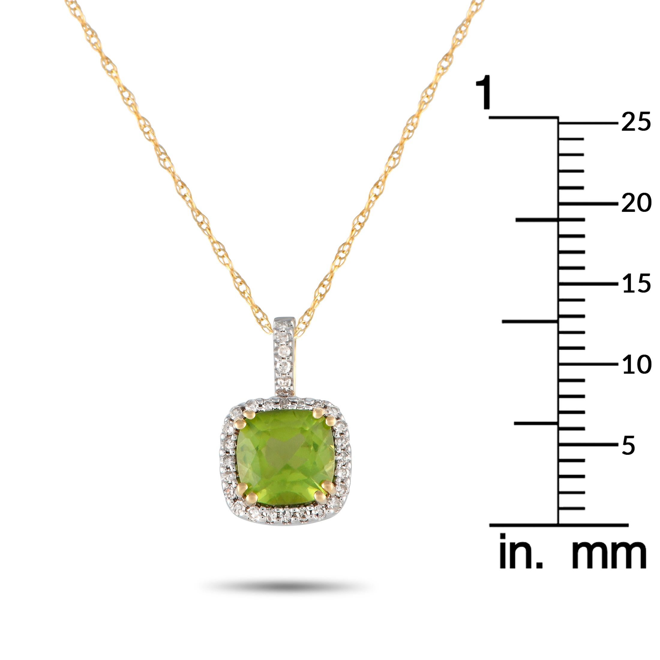 LB Exclusive 14K Yellow Gold 0.09ct Diamond Pendant Necklace PD4-16269YPE In New Condition For Sale In Southampton, PA