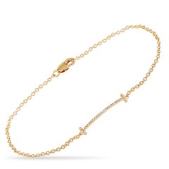 LB Exklusives Armband aus 14 Karat Gelbgold mit 0,10 Karat Diamanten