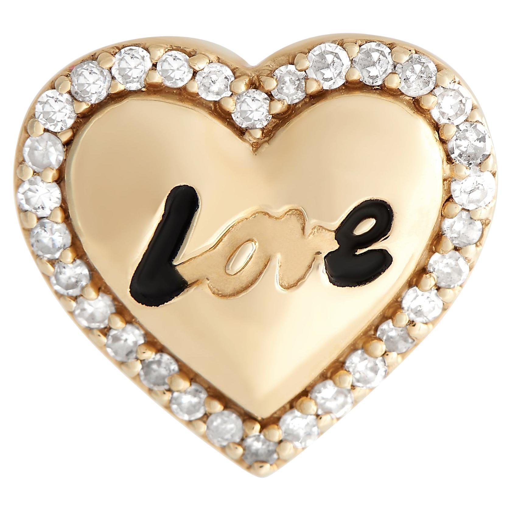 LB Exclusive 18 Karat Yellow Gold 0.20 Carat Diamond Pendant at 1stDibs