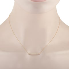 LB Exclusive Collier pendentif en or jaune 14 carats avec diamants de 0,10 carat