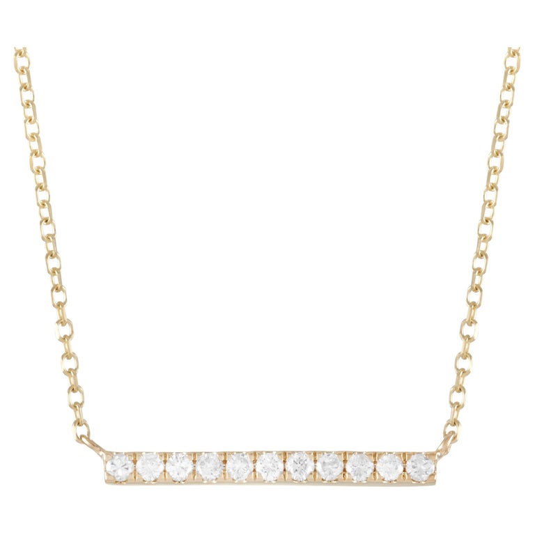 LB Exclusive 14K Yellow Gold 0.10 ct Diamond Pendant Necklace For Sale ...