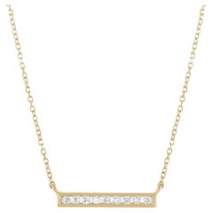 Lb Exclusive 14k Yellow Gold 0.10 Carat Diamond Bar Necklace